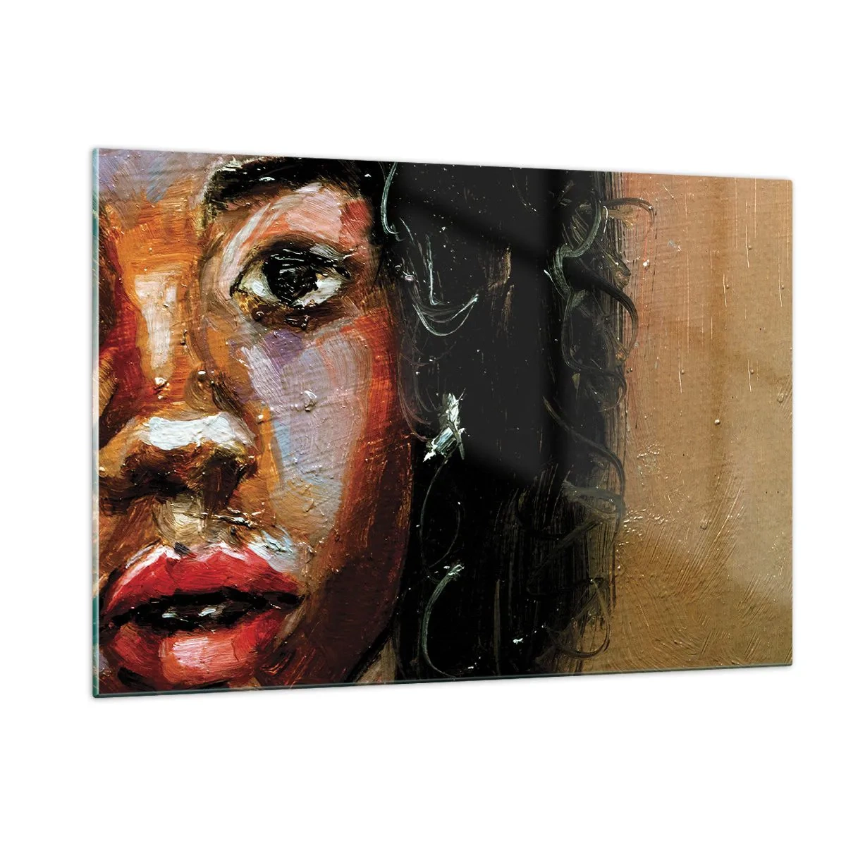 Billede på glas - Sort og glitter - 120x80 cm
