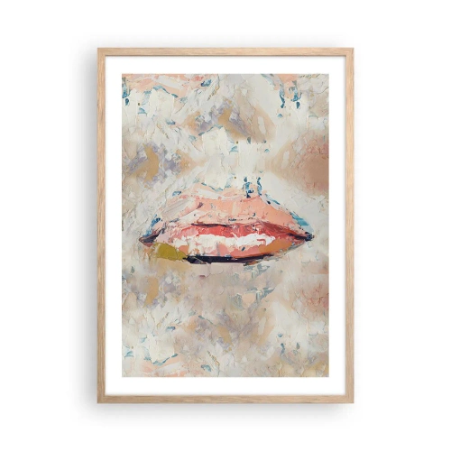 Plakat i ramme af lyst egetræ - Vækker sanserne - 50x70 cm