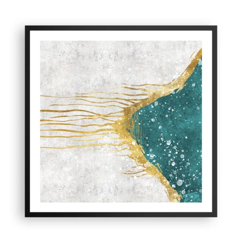 Plakat i sort ramme - Gyldent tidevand - 60x60 cm