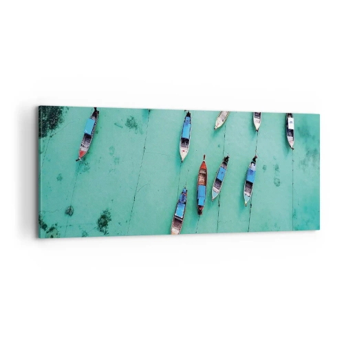 Lærredstryk - Billede på lærred - I glædelig forventning - 100x40 cm