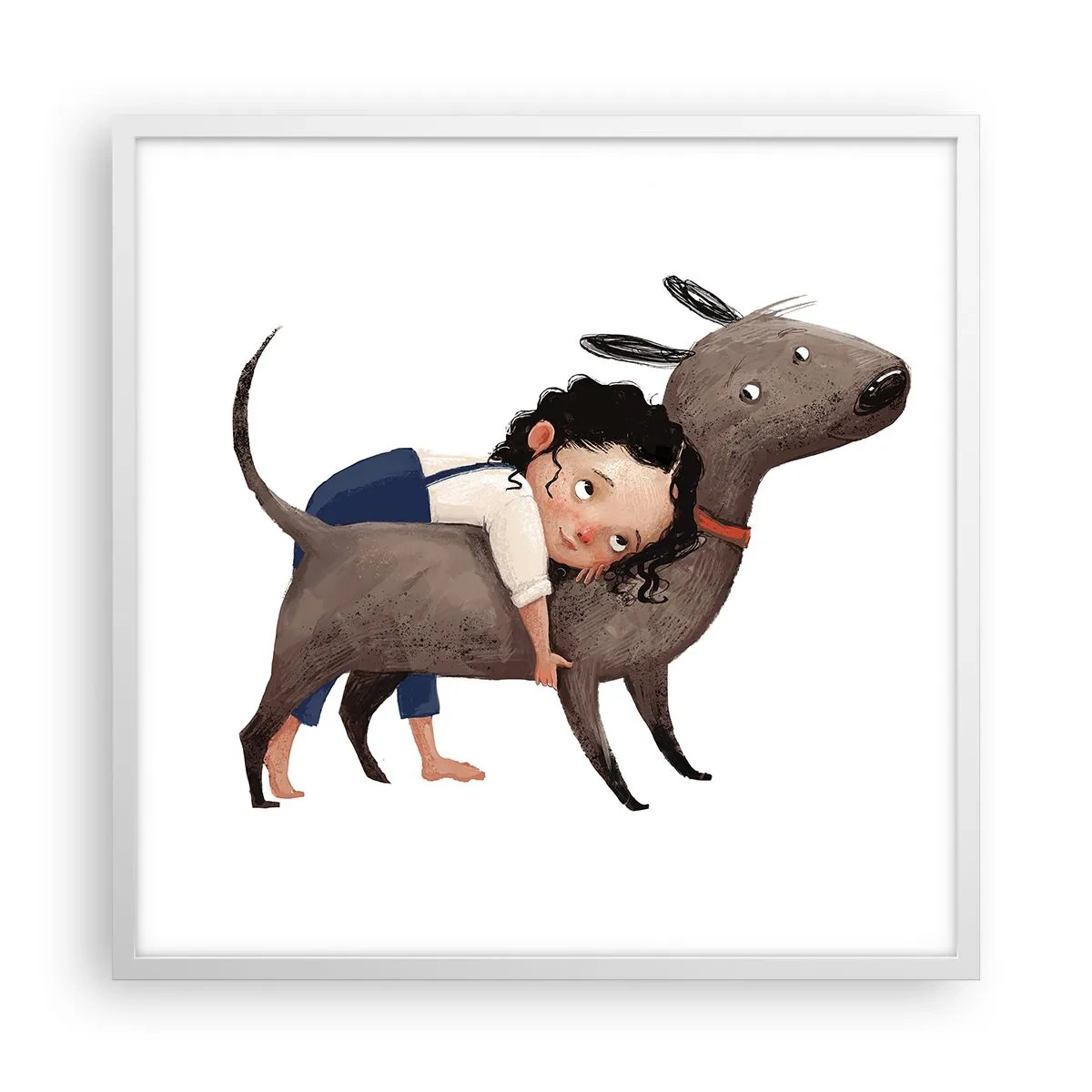 Plakat i hvid ramme - Bedste venner - 60x60 cm