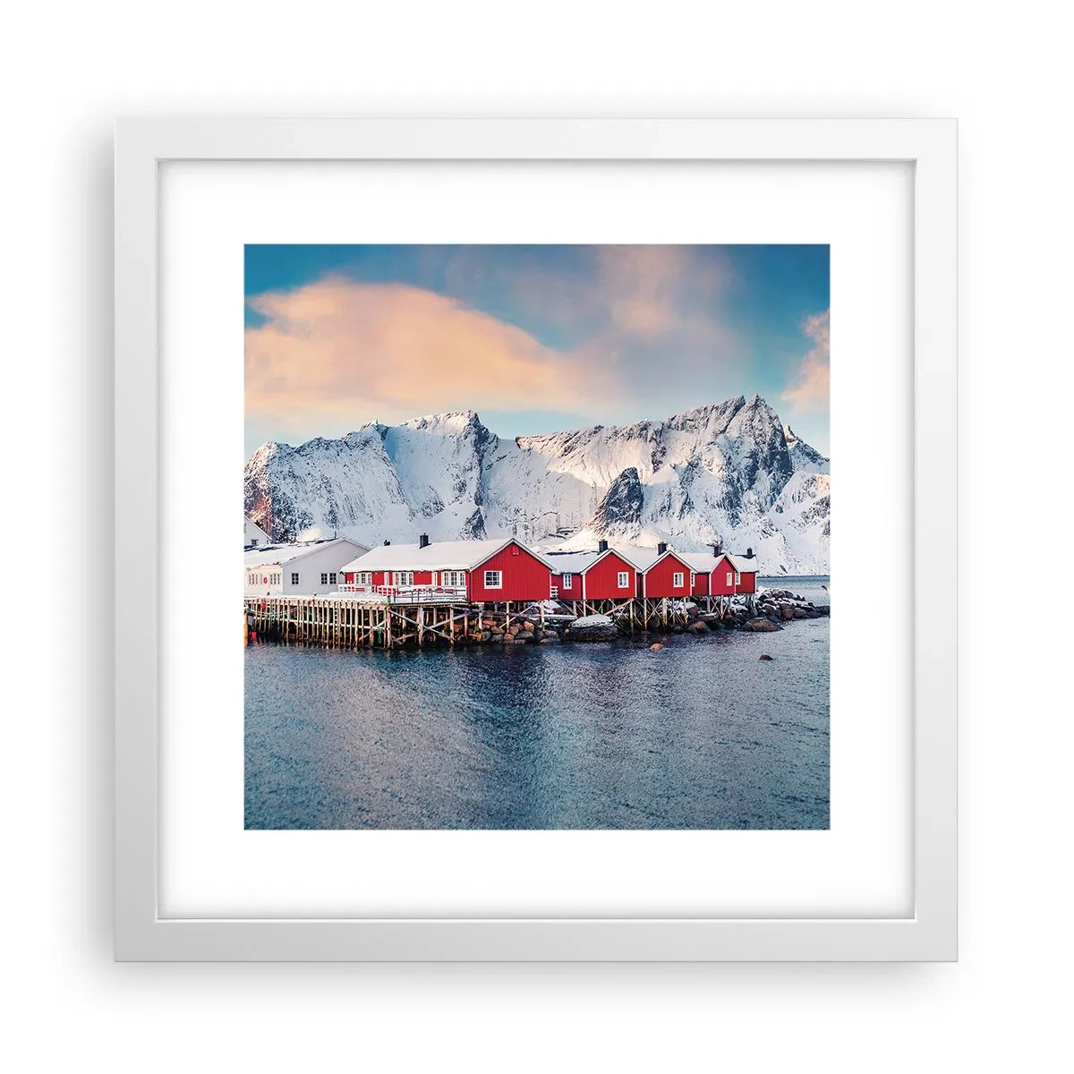 Plakat i hvid ramme - Nordlig tilbagetrækning - 30x30 cm