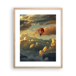 Plakat i ramme af lyst egetræ - Jeg går, fordi jeg vil - 40x50 cm