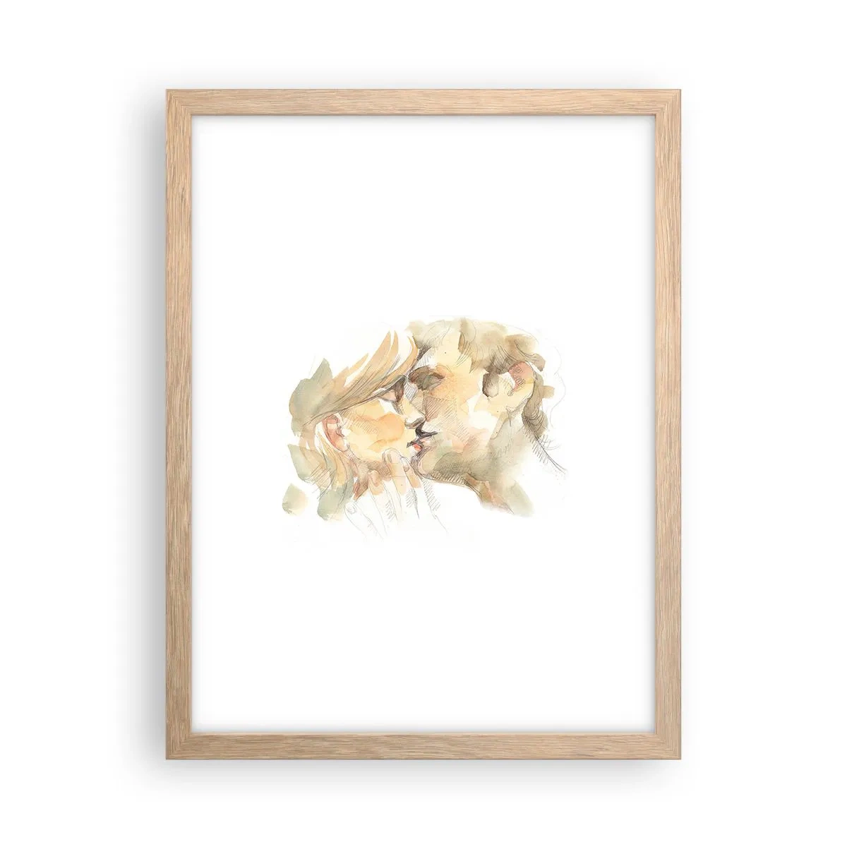 Plakat i ramme af lyst egetræ - Den fundne halvdel? - 30x40 cm