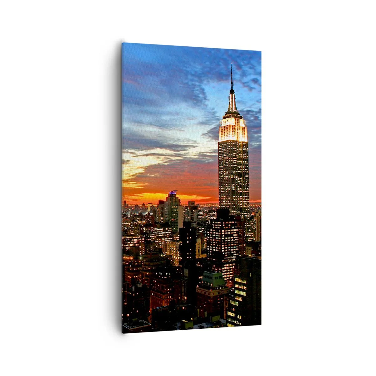 Lærredstryk - Billede på lærred - En lysende amerikansk nat - 65x120 cm