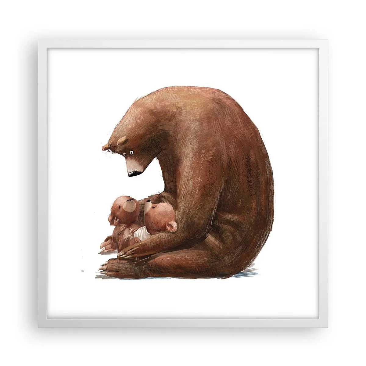 Plakat i hvid ramme - Drøm sødt, børn - 50x50 cm