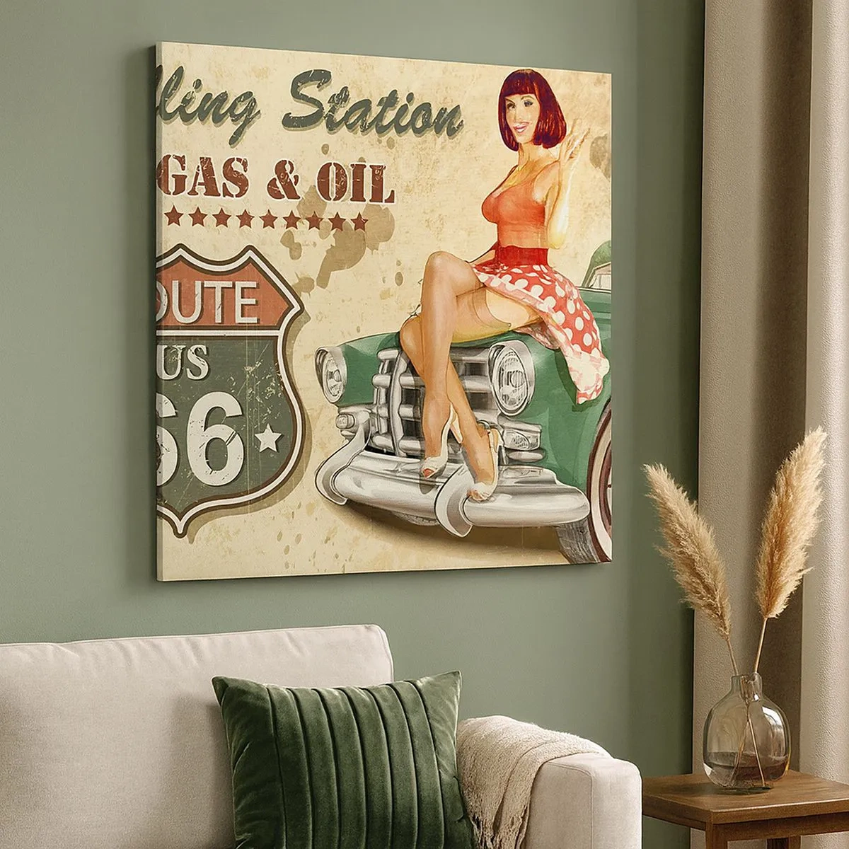 Lærredstryk - Billede på lærred - De glorværdige 1940'ere. - 30x30 cm