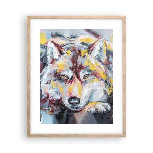 Plakat i ramme af lyst egetræ - Fred blandt kære - 40x50 cm