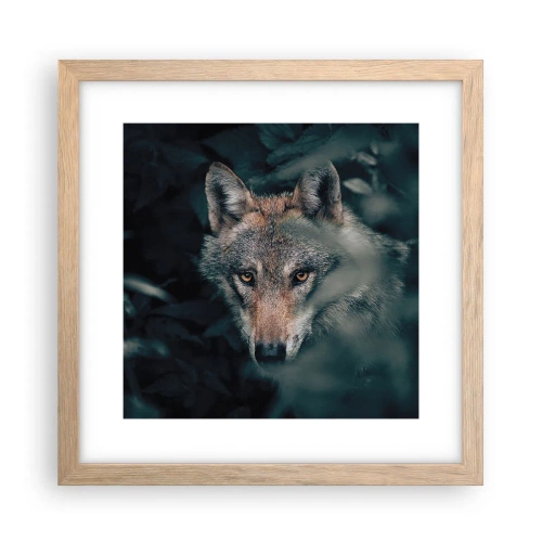 Plakat i ramme af lyst egetræ - Jæger - 30x30 cm