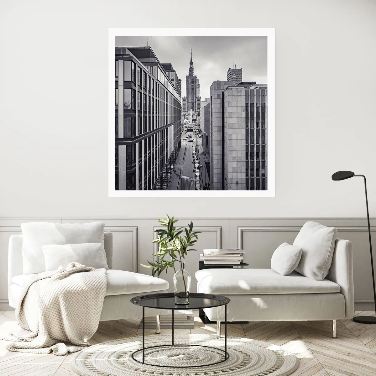 Plakat - Warszawa dalen - 40x40 cm
