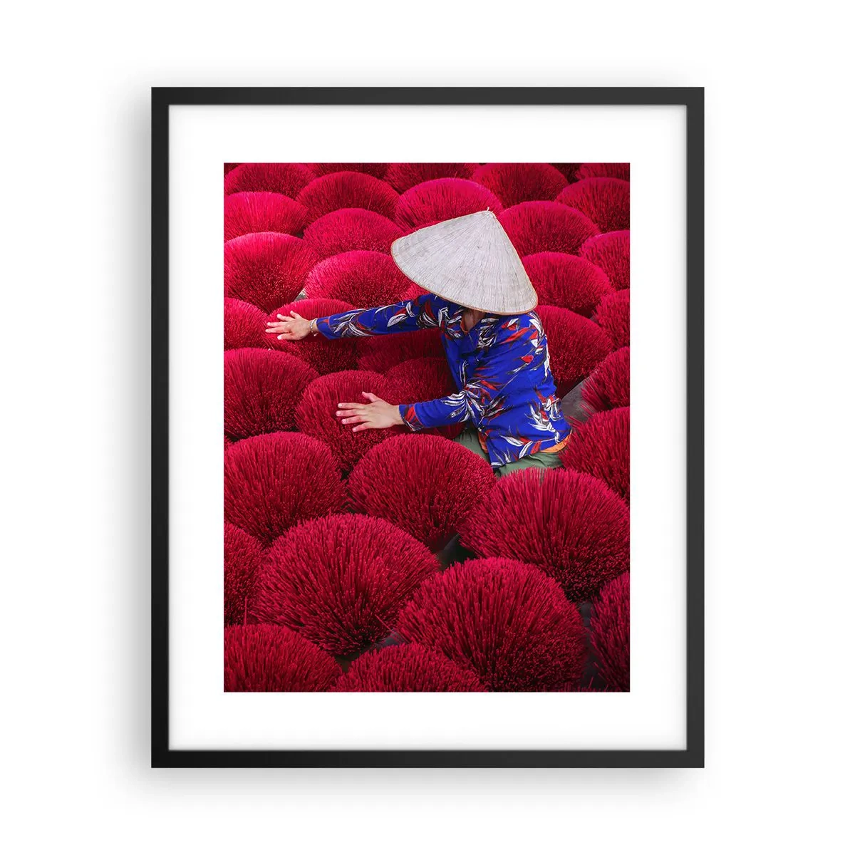 Plakat i sort ramme - I en rismark - 40x50 cm