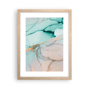 Plakat i ramme af lyst egetræ - Dans af former og farver - 30x40 cm