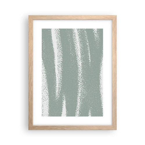 Plakat i ramme af lyst egetræ - Abstraktion i vinterstemning - 30x40 cm
