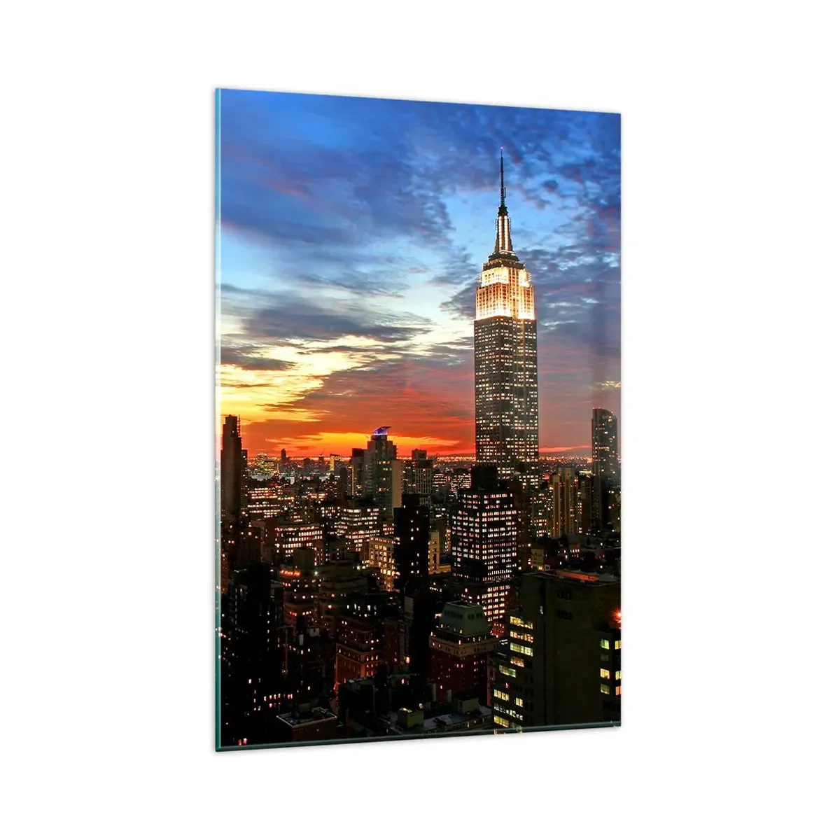 Billede på glas - En lysende amerikansk nat - 80x120 cm