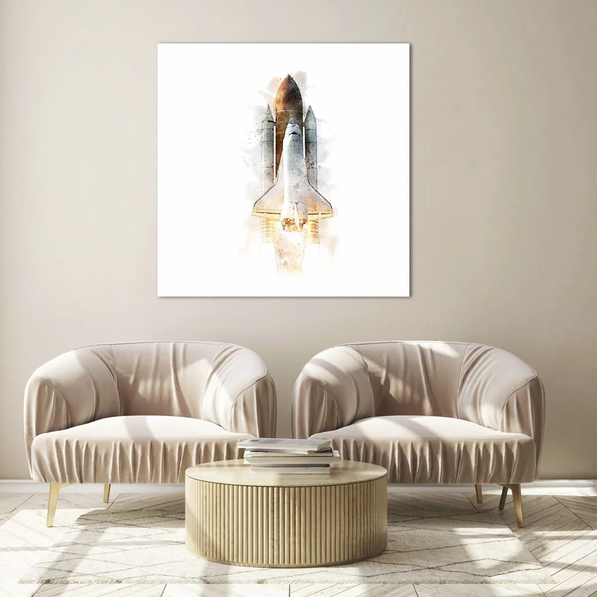 Billede på glas - Opdagelsesrejsende i starten - 40x40 cm