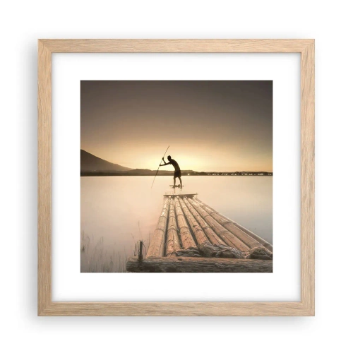 Plakat i ramme af lyst egetræ - Før du hviler - 30x30 cm