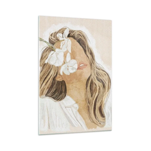 Billede på glas - Blandt blomsterne i jubel - 70x100 cm