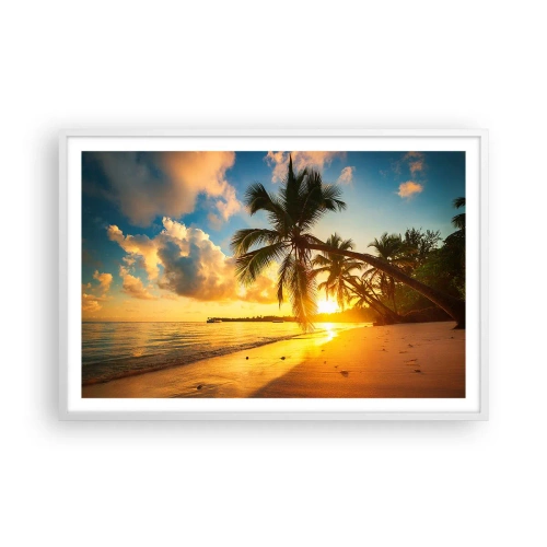 Plakat i hvid ramme - Caribisk drøm - 91x61 cm