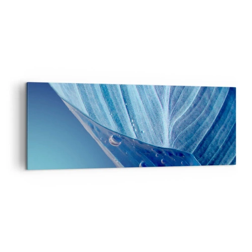 Lærredstryk - Billede på lærred - Skjulte dråber af blåt - 140x50 cm