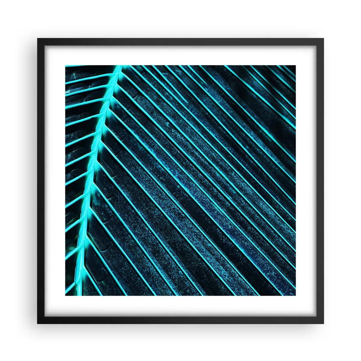 Plakat i sort ramme - Tekstur af grønt - 50x50 cm