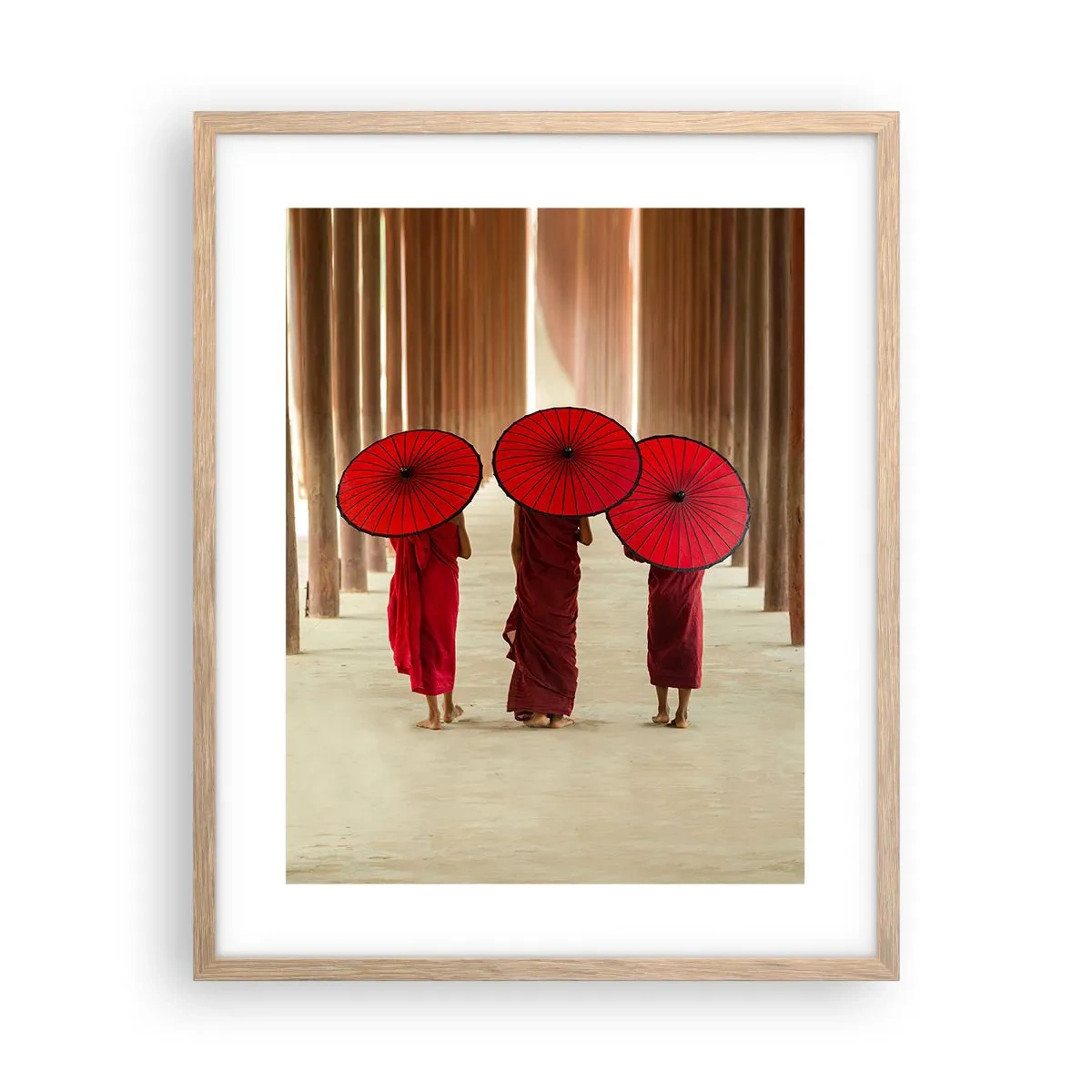 Plakat i ramme af lyst egetræ - På vej til det rene land - 40x50 cm