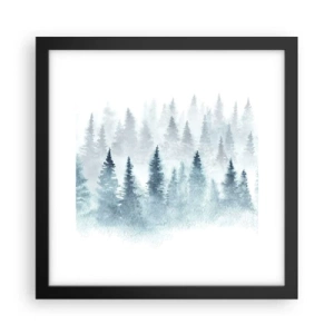 Plakat i sort ramme - Indhyllet i tåge - 30x30 cm
