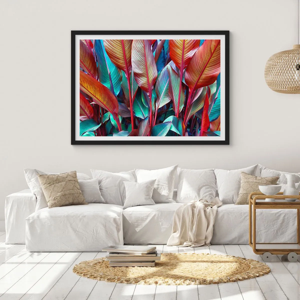 Plakat i sort ramme - Farverigt krat - 70x50 cm