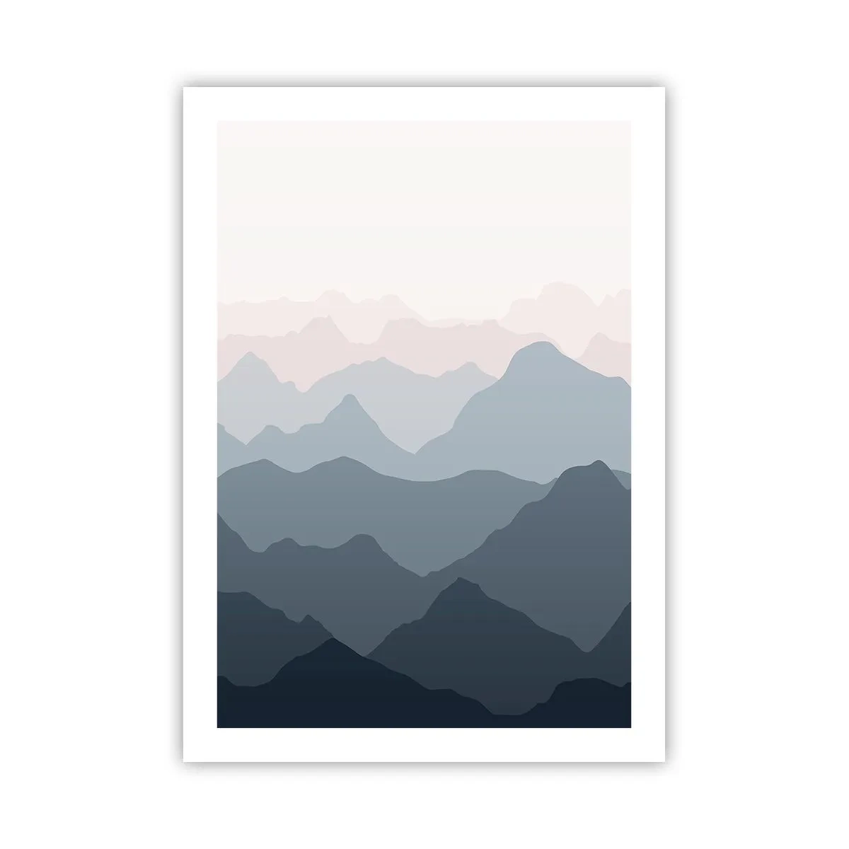Plakat - Bølger af bjerge - 50x70 cm
