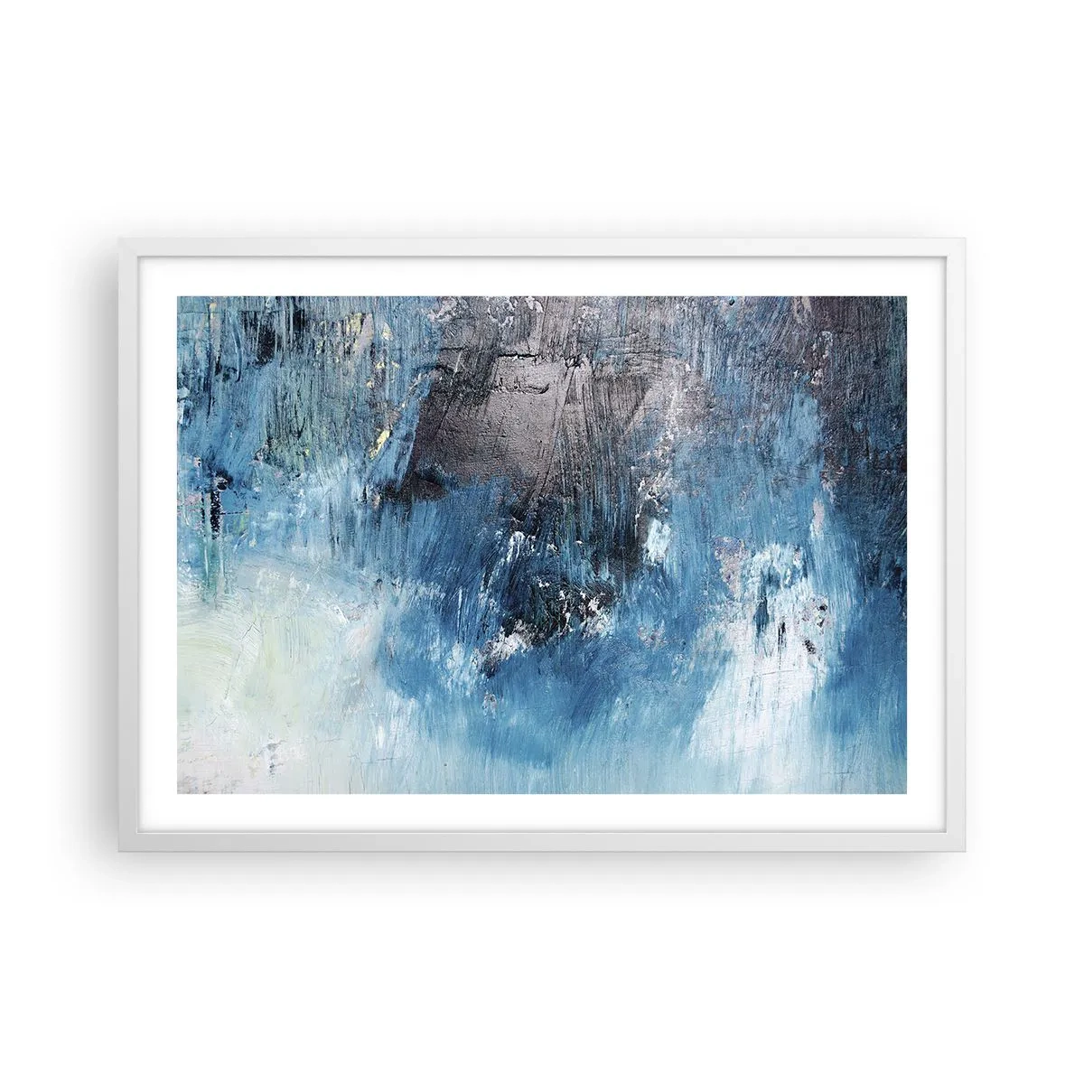 Plakat i hvid ramme - Blå rapsodi - 70x50 cm