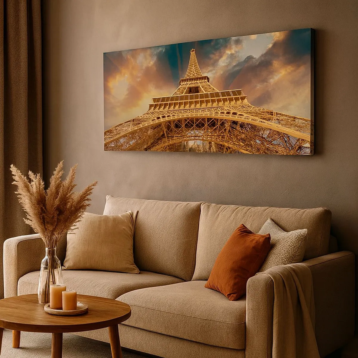 Lærredstryk - Billede på lærred - Hvordan menneskeheden nåede himlen - 100x40 cm