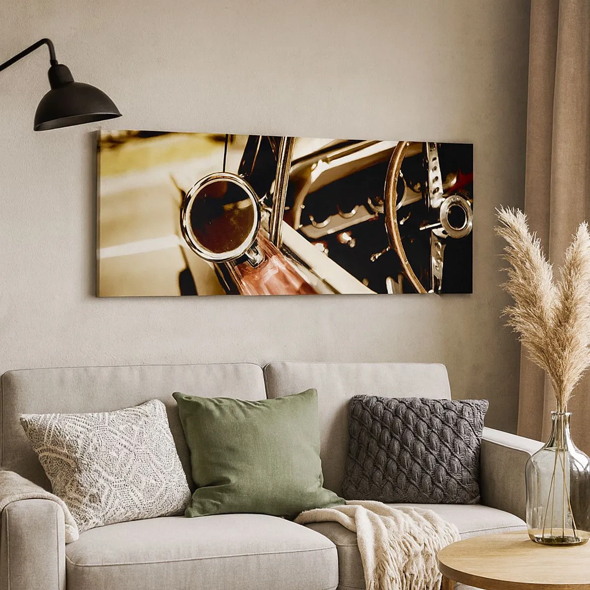 Lærredstryk - Billede på lærred - En bil med sjæl - 100x40 cm