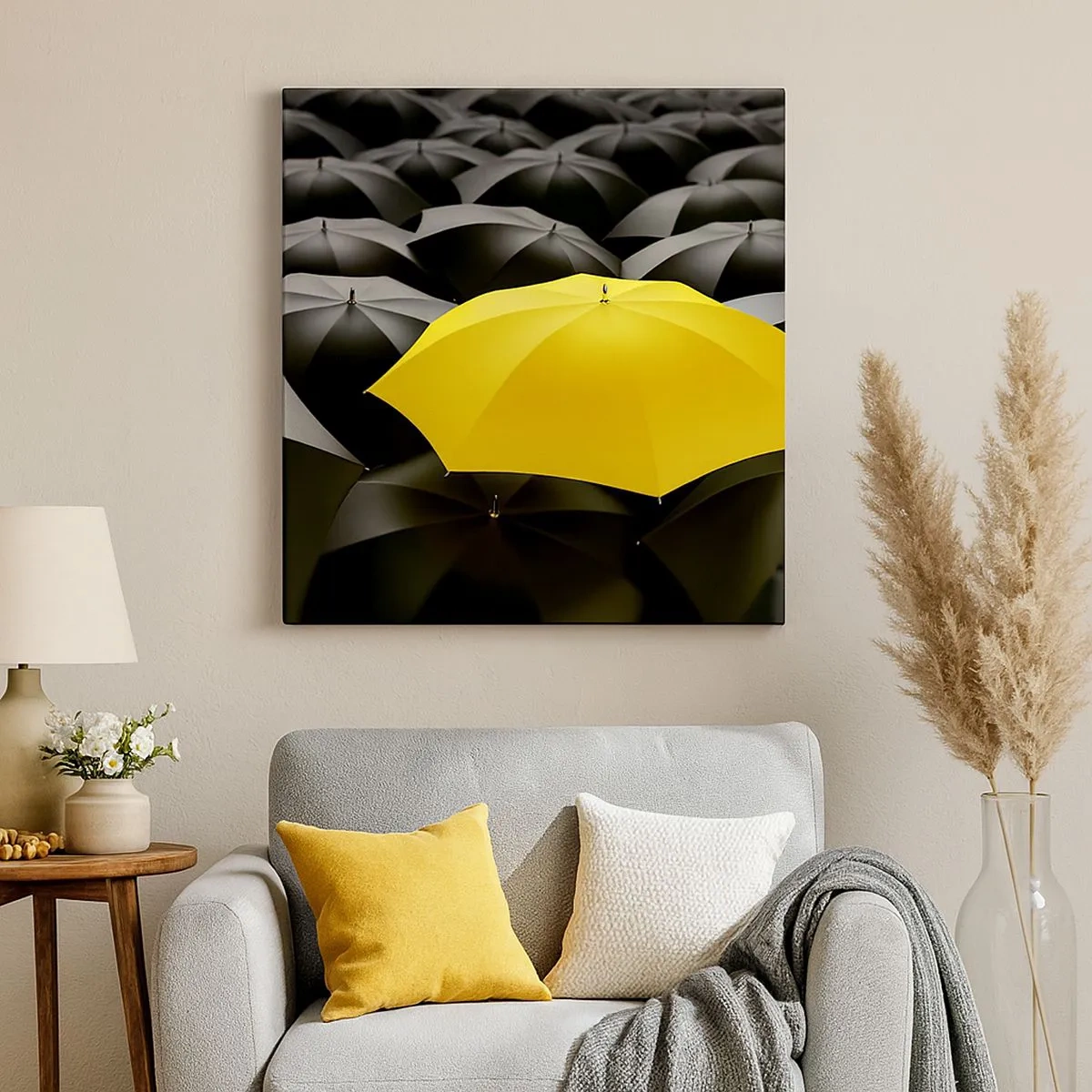 Lærredstryk - Billede på lærred - Farvel til tristhed - 30x30 cm