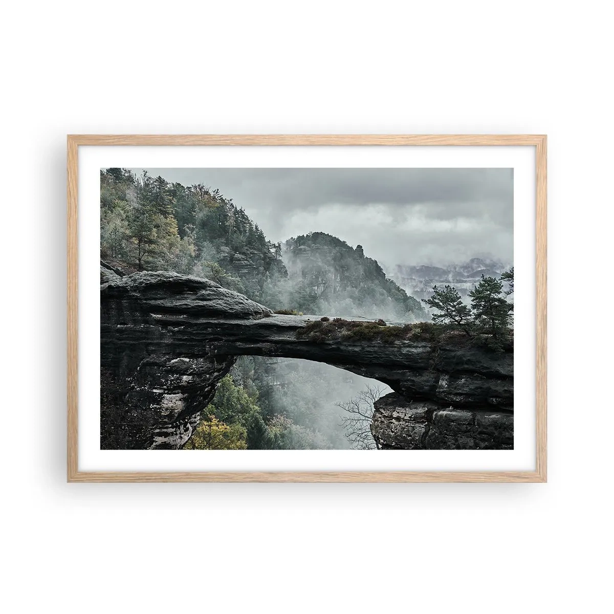 Plakat i ramme af lyst egetræ - Eventyret er ved at begynde - 70x50 cm