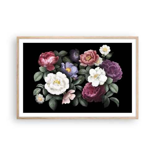 Plakat i ramme af lyst egetræ - Fra en engelsk have - 91x61 cm