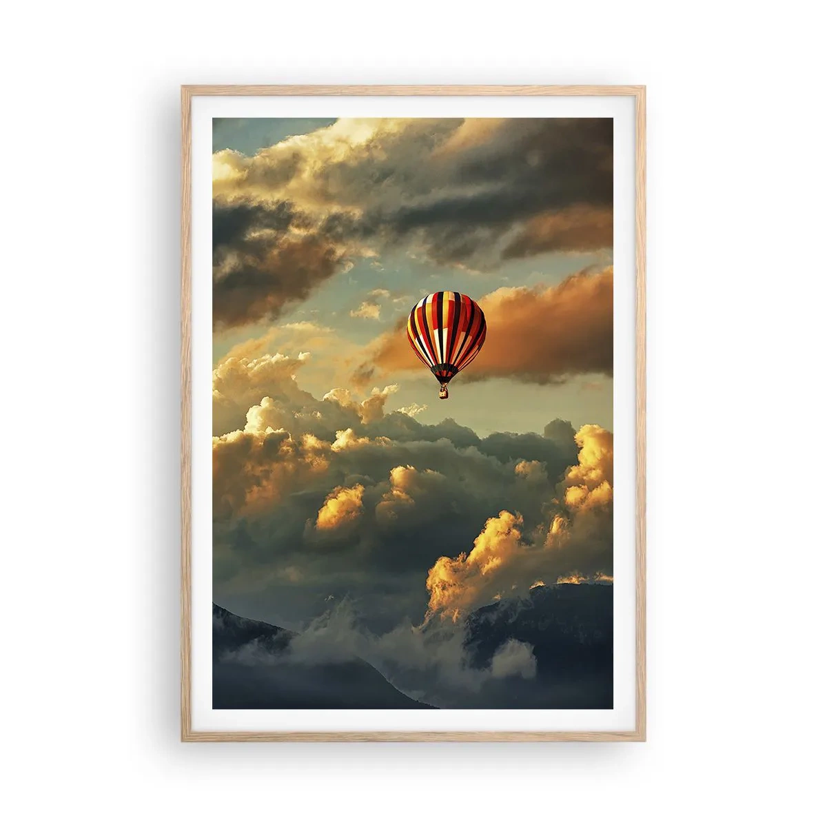 Plakat i ramme af lyst egetræ - Jeg går, fordi jeg vil - 70x100 cm