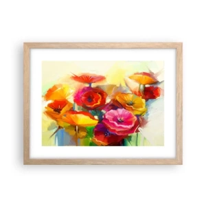 Plakat i ramme af lyst egetræ - Ikke kun rødt - 40x30 cm