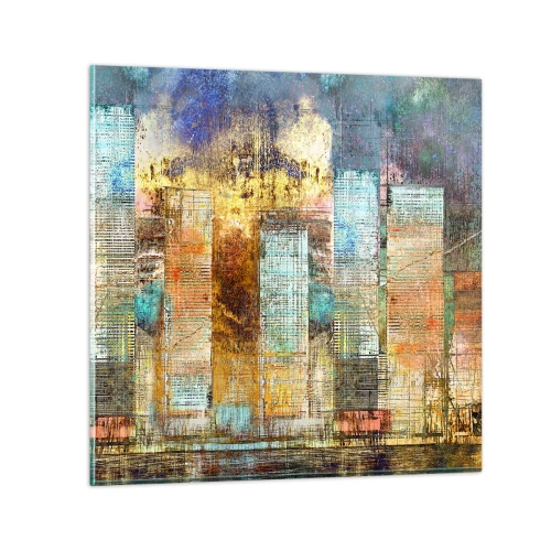 Billede på glas - Solrig metropol - 70x70 cm