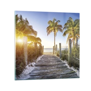 Billede på glas - Direkte til paradis - 40x40 cm