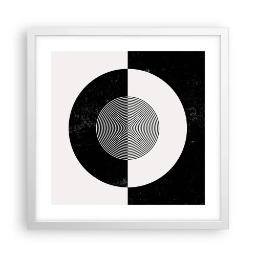 Plakat i hvid ramme - Harmoni i sort og hvidt - 40x40 cm