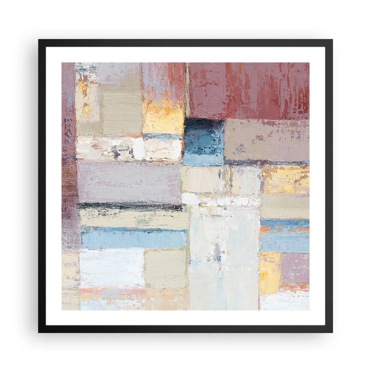 Plakat i sort ramme - Geometriens ro - 60x60 cm