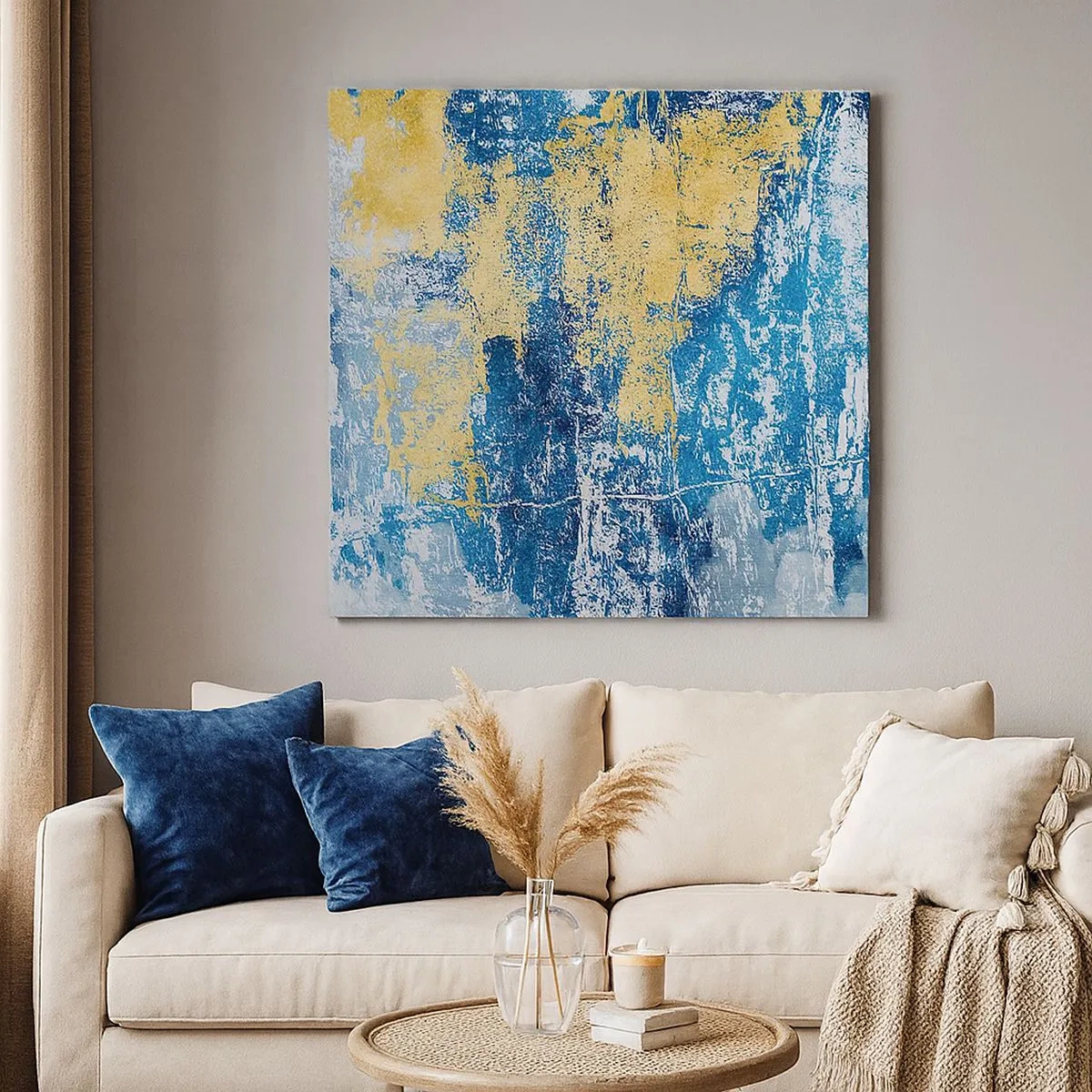 Lærredstryk - Billede på lærred - En fredfyldt abstraktion - 30x30 cm