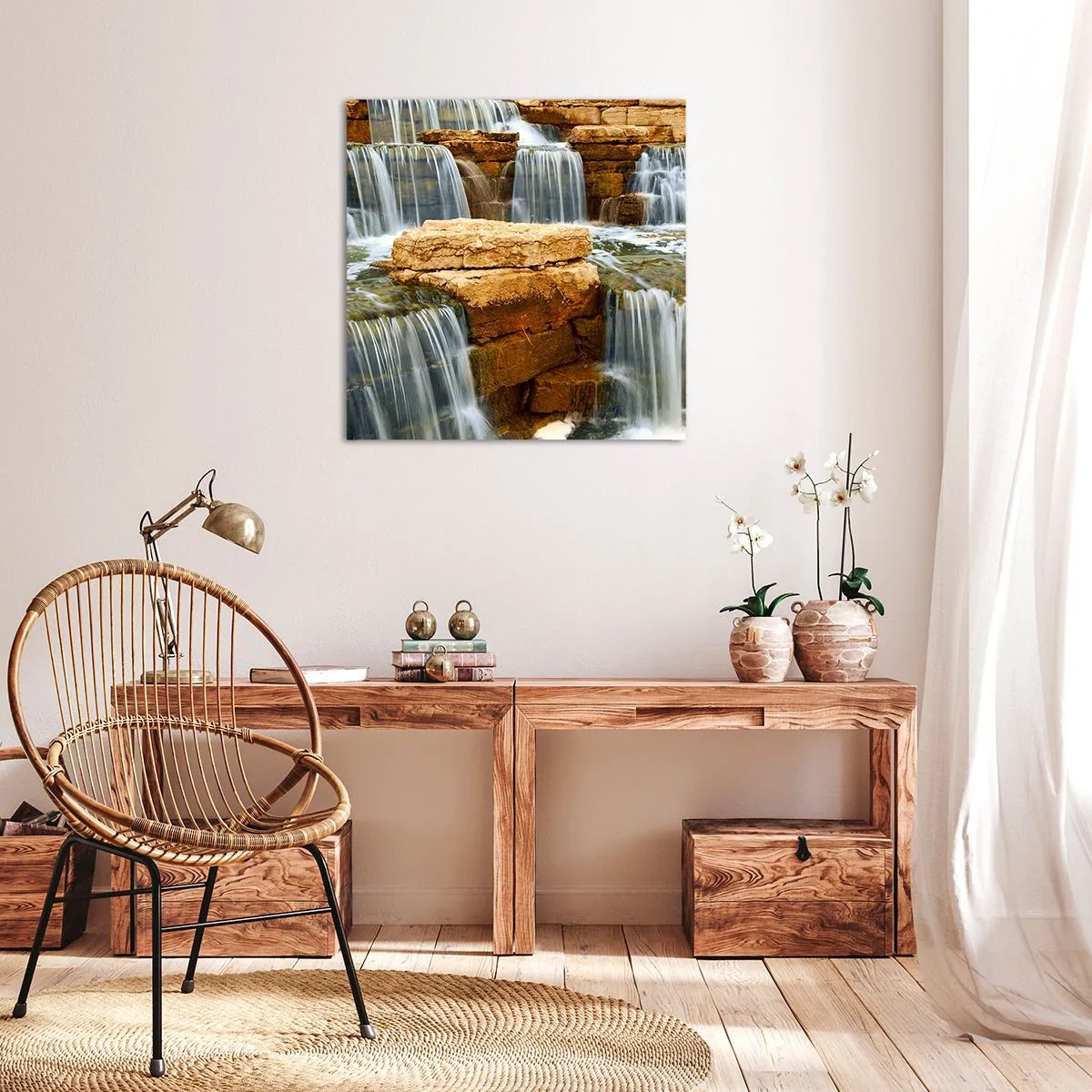 Lærredstryk - Billede på lærred - Trappe til himlen - 50x50 cm