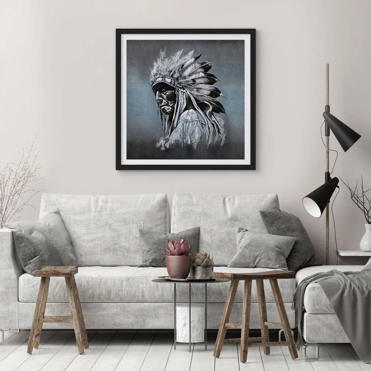 Plakat i sort ramme - Tilbage til rødderne - 60x60 cm