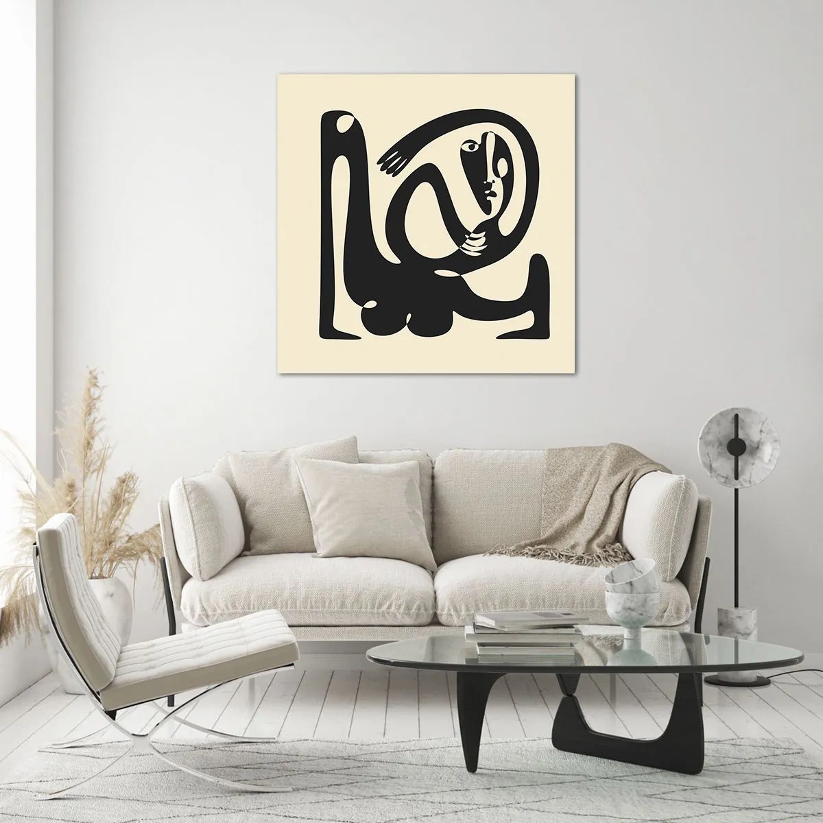 Billede på glas - Næsten Picasso - 70x70 cm