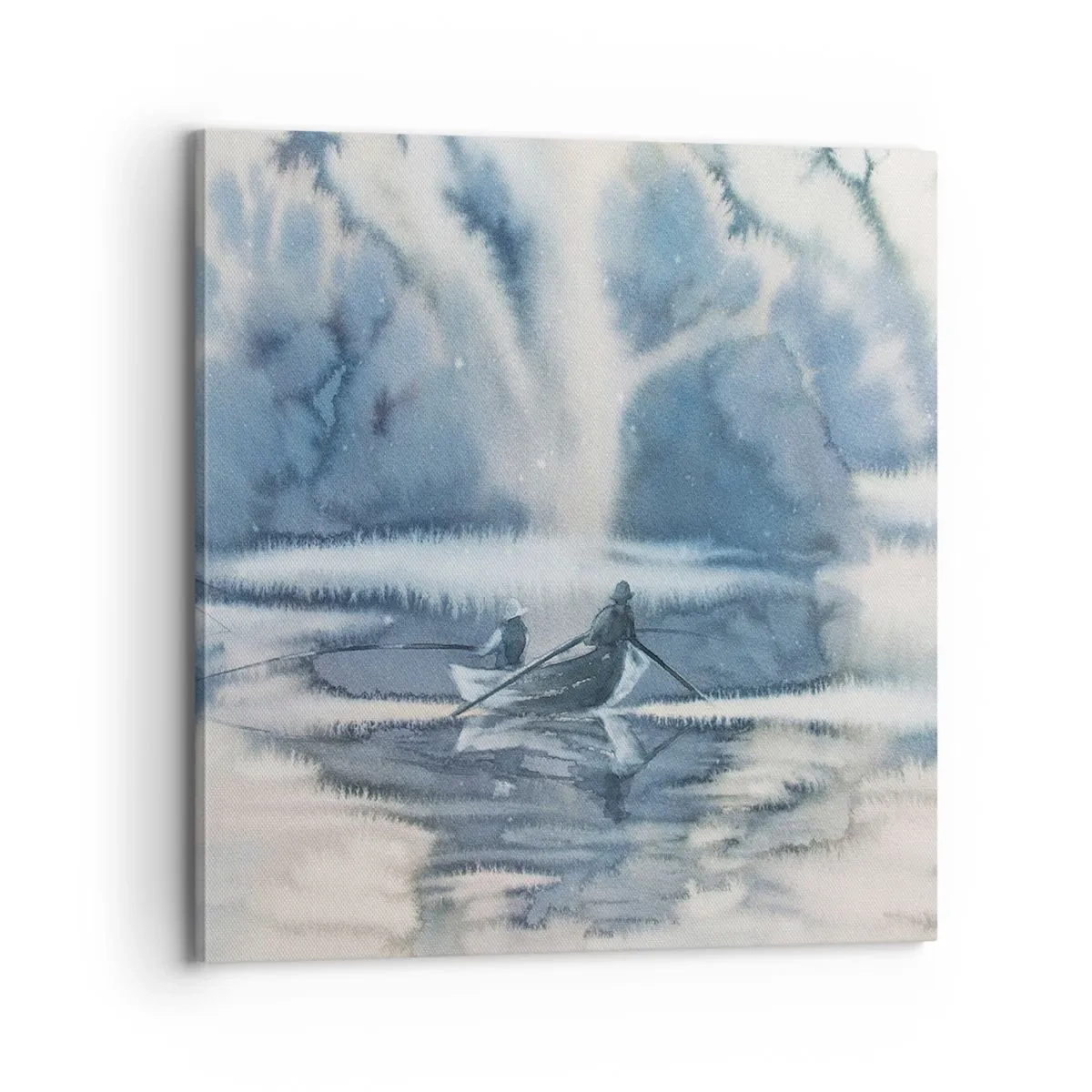 Lærredstryk - Billede på lærred - Lystfiskere i deres paradis - 70x70 cm