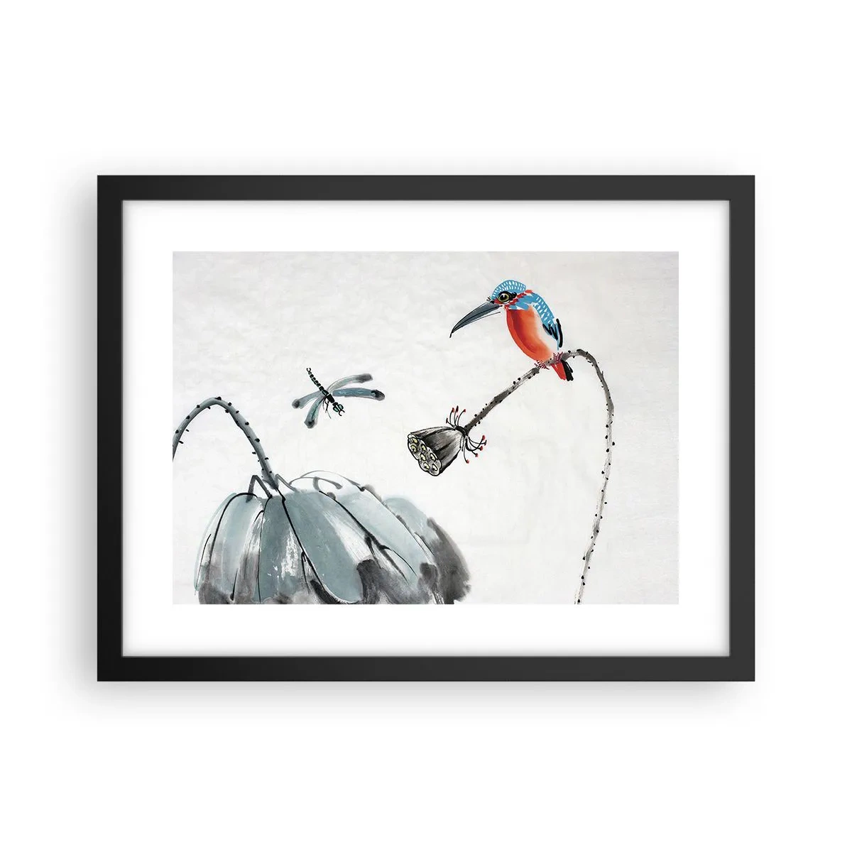 Plakat i sort ramme - Engenes liv - 40x30 cm