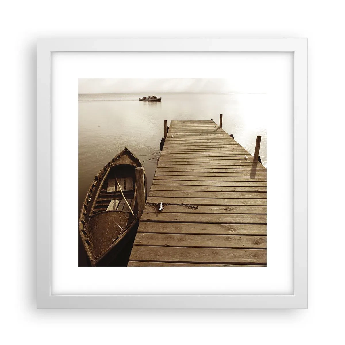 Plakat i hvid ramme - Stor fred - 30x30 cm