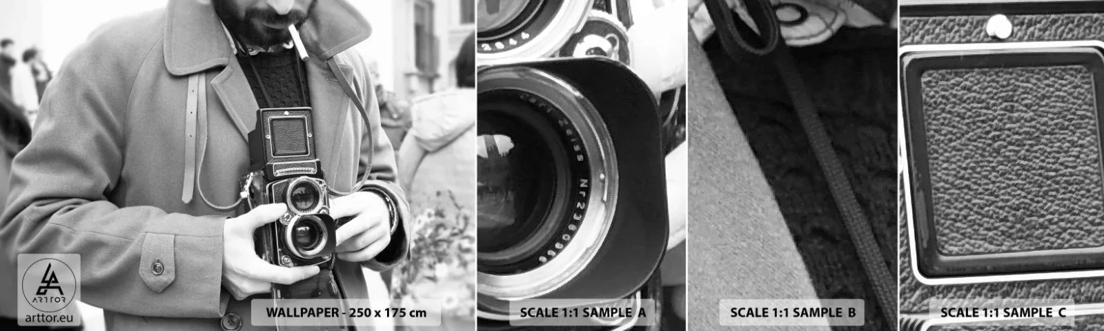 Fototapet Prøve Standard Eco - I retro stil - Kamera, Årgang, Kamera - 100x30 cm