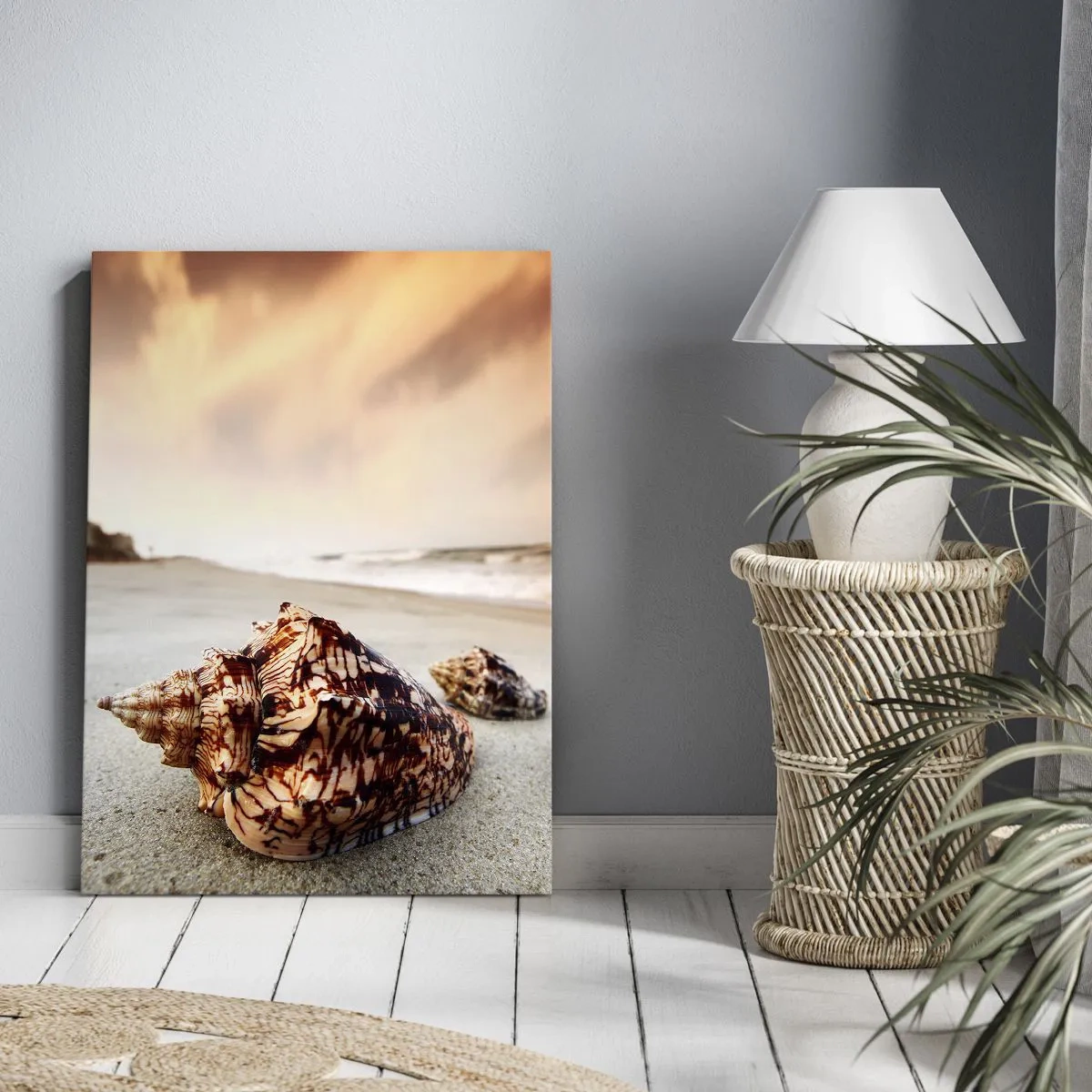 Lærredstryk - Billede på lærred - Bølgebevægelser - 65x120 cm