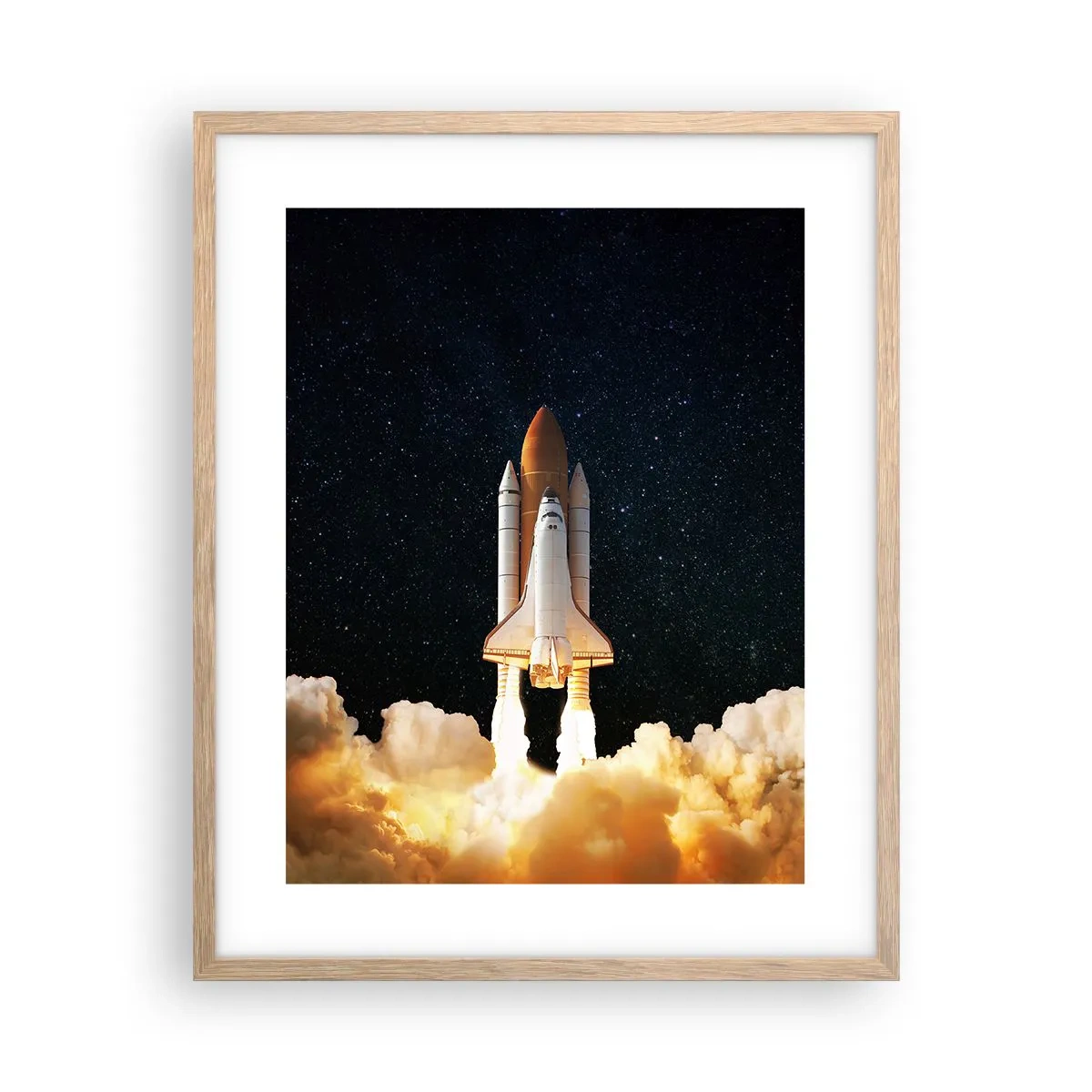 Plakat i ramme af lyst egetræ - Ad astra! - 40x50 cm